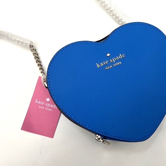 KATE SPADE Love Shack Mini Heart Crossbody Summer Night Blue K6063 NWT $260 - Picture 3 of 13